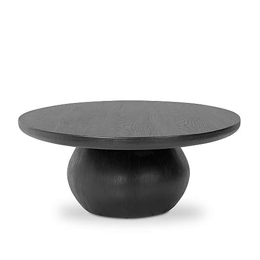 Axel Worn Black 60" Oval Coffee Table