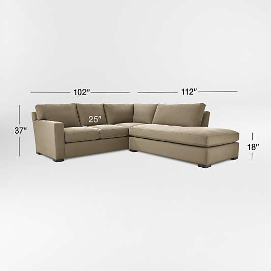 Axis 2-Piece Right Bumper Sectional Sofa