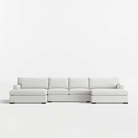 Axis 3-Piece U-Shaped Sectional Sofa with Double Extra Wide Chaise Lounge