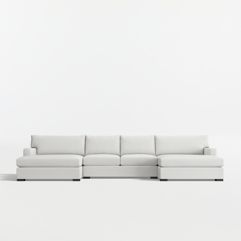 Axis 3-Piece U-Shaped Sectional Sofa with Double Extra Wide Chaise Lounge - image 0 of 13