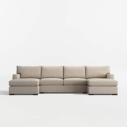 Axis 3-Piece U-Shaped Sectional Sofa with Double Chaise Lounge