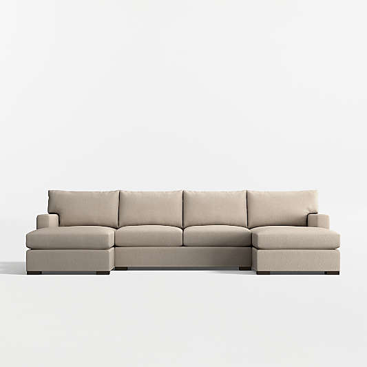 Axis 3-Piece U-Shaped Sectional Sofa with Double Chaise Lounge