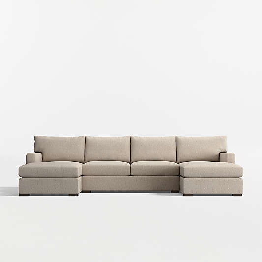 Axis 3-Piece U-Shaped Sectional Sofa with Double Chaise Lounge