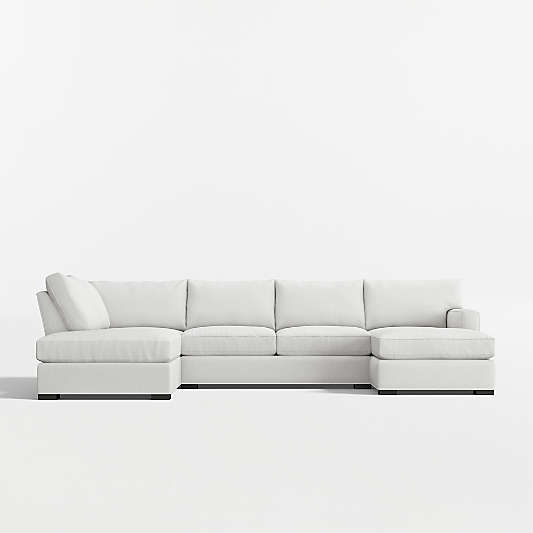 Axis 3-Piece U-Shaped Sectional Sofa with Left-Arm Corner Bumper
