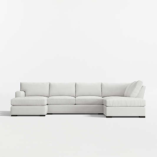 Axis 3-Piece U-Shaped Sectional Sofa with Right-Arm Corner Bumper