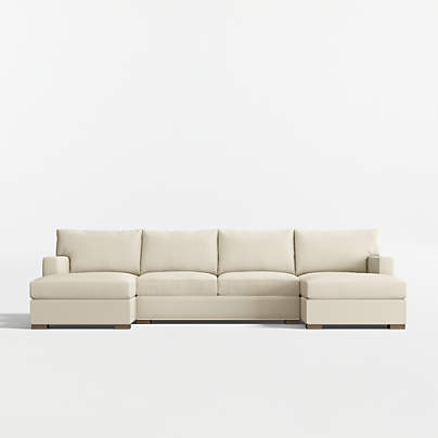 Axis 3-Piece U-Shaped Sectional Sofa with Double Chaise Lounge