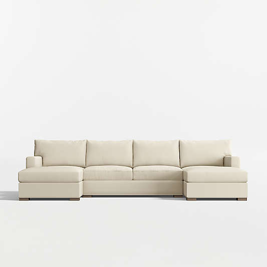 Axis 3-Piece U-Shaped Sectional Sofa with Double Chaise Lounge