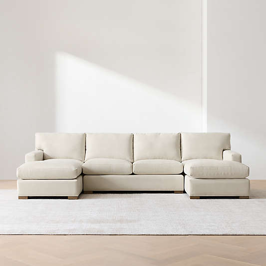 Axis 3-Piece U-Shaped Sectional Sofa with Double Chaise Lounge