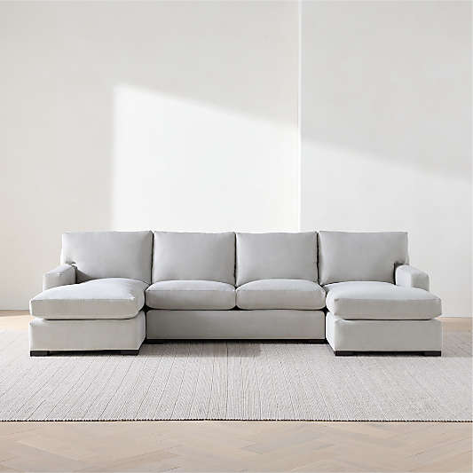 Axis 3-Piece U-Shaped Sectional Sofa with Double Chaise Lounge