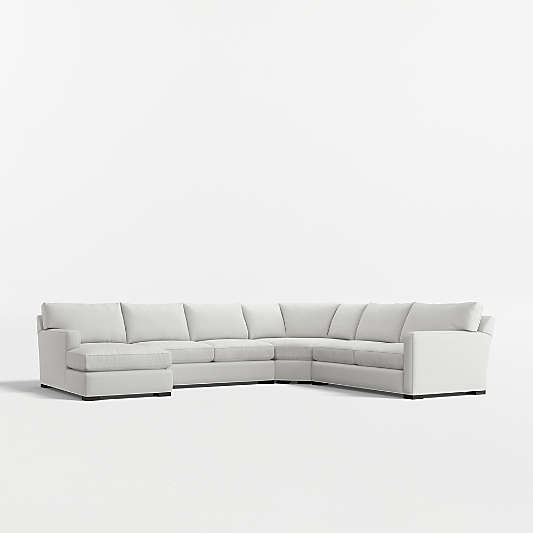 Axis 4-Piece L-Shaped Wedge Sectional Sofa with Chaise Lounge