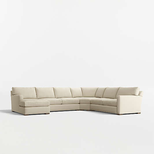 Axis 4-Piece L-Shaped Wedge Sectional Sofa with Chaise Lounge