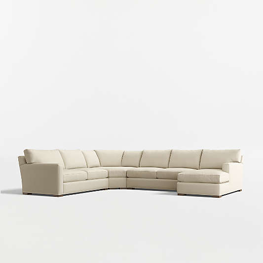 Axis 4-Piece L-Shaped Wedge Sectional Sofa with Chaise Lounge