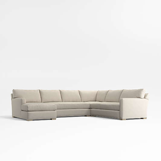 Axis 4-Piece L-Shaped Bench Sectional Sofa with Chaise Lounge