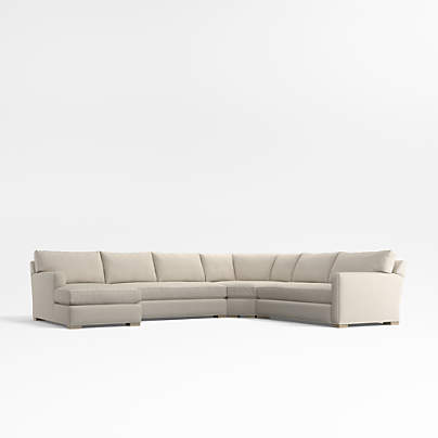Axis 4-Piece L-Shaped Wedge Bench Sectional Sofa with Chaise Lounge