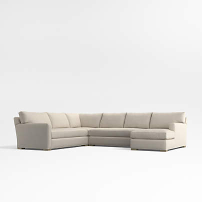 Axis 4-Piece L-Shaped Bench Sectional Sofa with Chaise Lounge