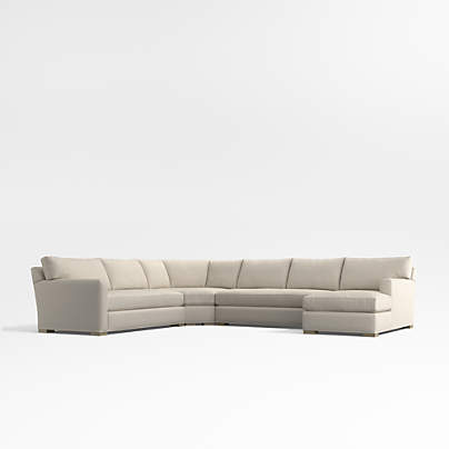 Axis 4-Piece L-Shaped Wedge Bench Sectional Sofa with Chaise Lounge
