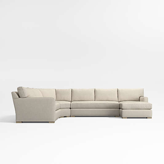 Axis Bench 4-Piece Wedge Sectional Sofa with Chaise Lounge