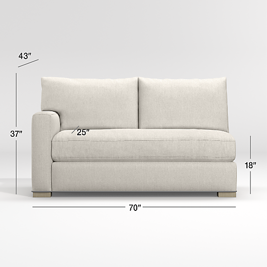 Axis Left-Arm Bench Apartment Sofa Sectional Piece