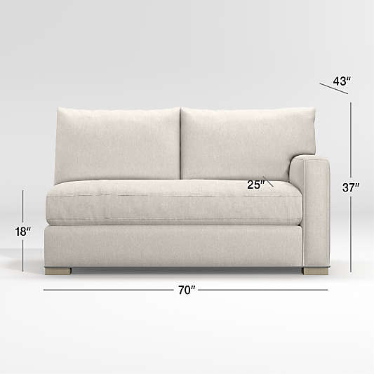Axis Right-Arm Bench Apartment Sofa Sectional Piece