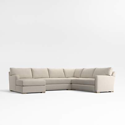 Axis Classic 4-Piece L-Shaped Bench Sectional Sofa with Chaise Lounge