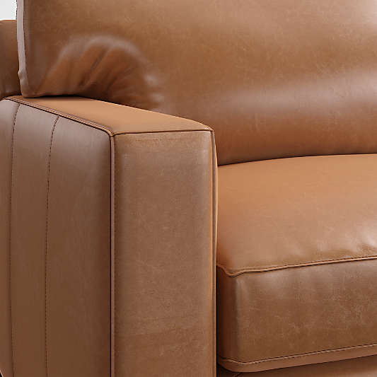Axis Classic 2-Piece Leather Sectional Sofa with Extra Wide Chaise Lounge