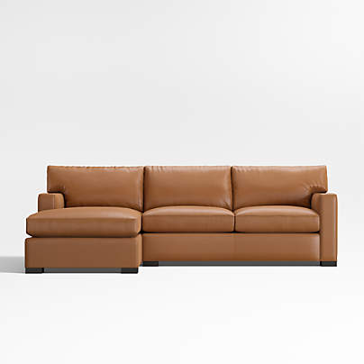 Axis Classic Leather 2-Piece Sectional Sofa with Chaise Lounge