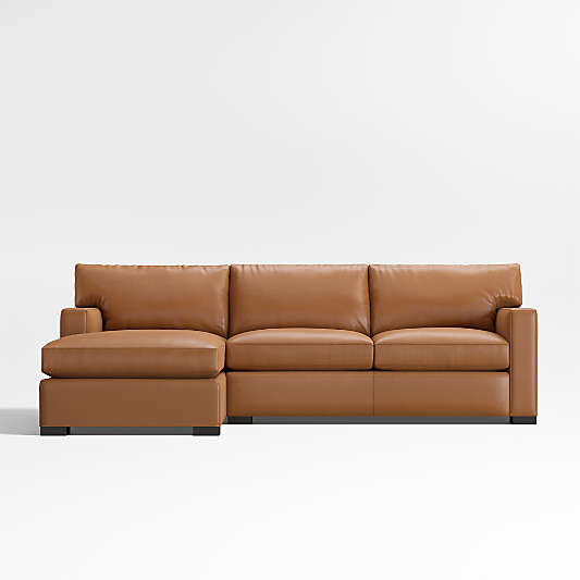 Axis Classic Leather 2-Piece Sectional Sofa with Chaise Lounge