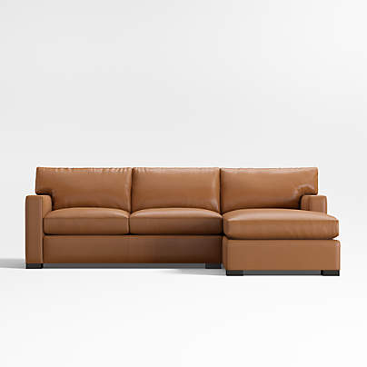 Axis Classic 2-Piece Leather Sectional Sofa with Chaise Lounge