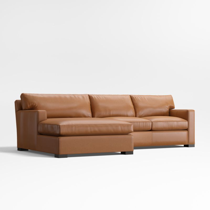 Axis Classic Leather 2-Piece Extra Wide Chaise Sectional Sofa - image 2 of 6