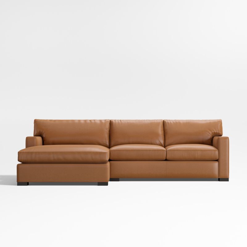 Axis Classic Leather 2-Piece Extra Wide Chaise Sectional Sofa - image 0 of 6