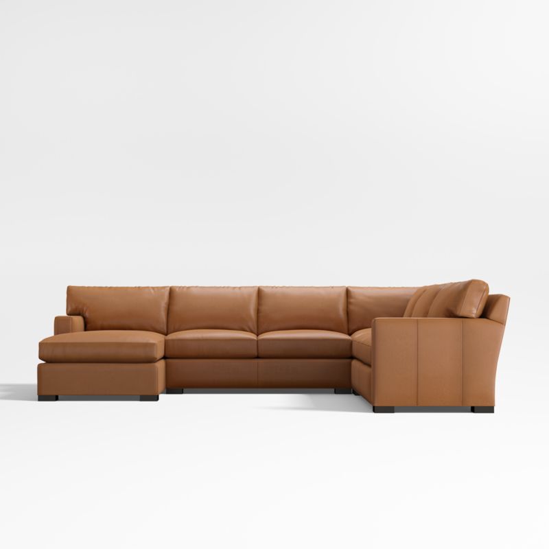 Axis Classic Leather 4-Piece Wedge Sectional Sofa with Chaise Lounge - image 2 of 6