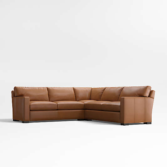 Axis Classic 3-Piece L-Shaped Leather Sectional Sofa