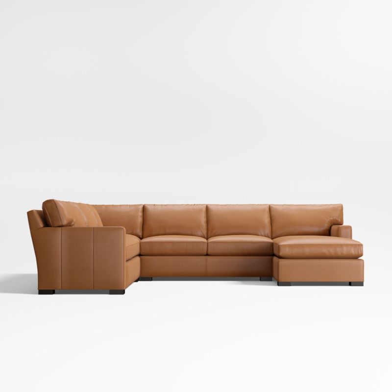 Axis Classic Leather 4-Piece Wedge Sectional Sofa with Chaise Lounge - image 2 of 6