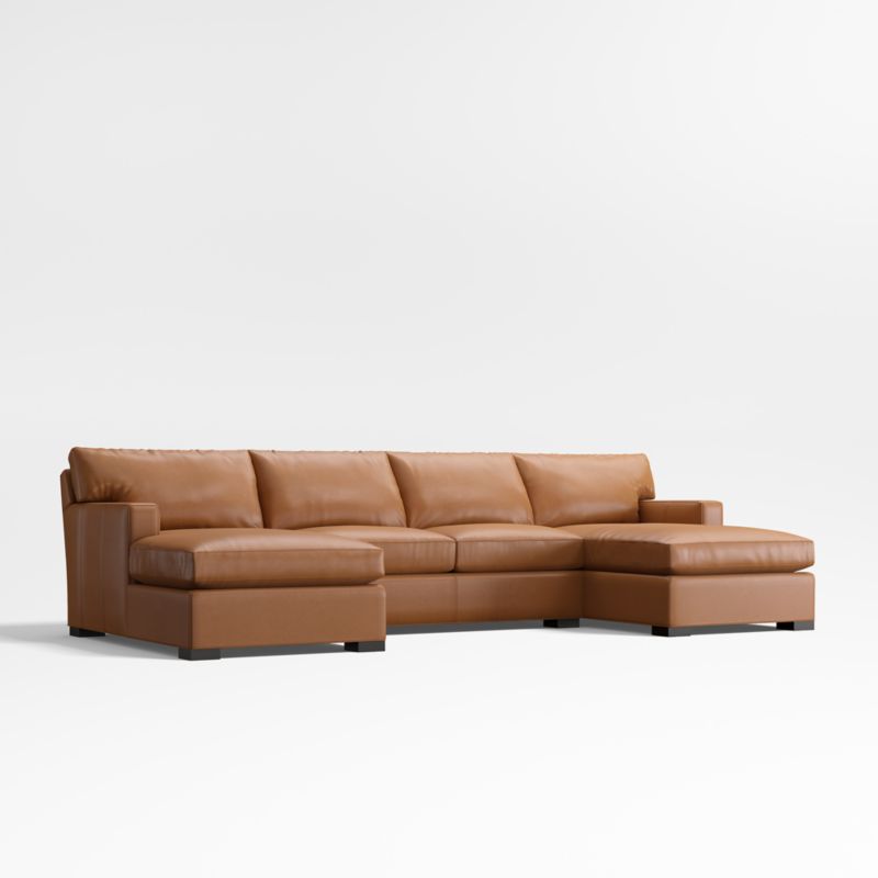 Axis Classic Leather 3-Piece U-Shaped Sectional Sofa - image 2 of 6