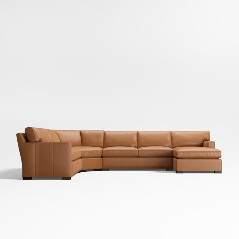 Axis Classic Leather 4-Piece L-Shaped Sectional Sofa with Chaise Lounge - image 2 of 6