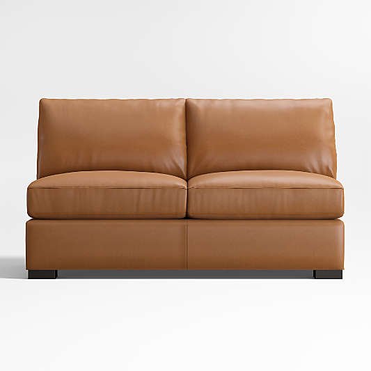 Axis Classic Leather Armless Loveseat Sectional Piece