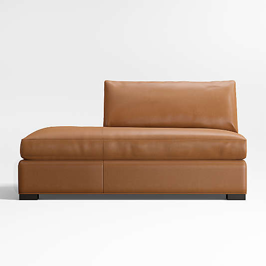 Axis Classic Leather Left-Arm Bumper Sectional Piece