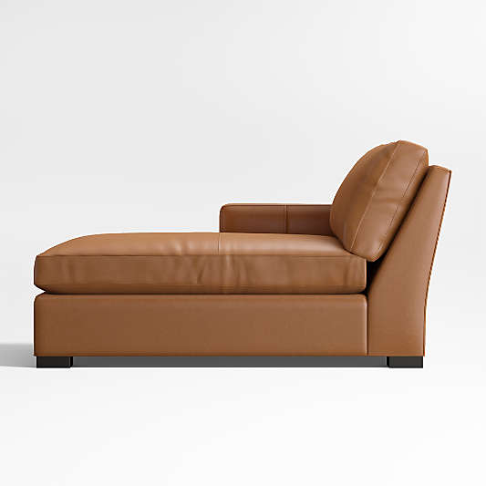 Axis Classic Leather Left-Arm Chaise Lounge Sectional Piece