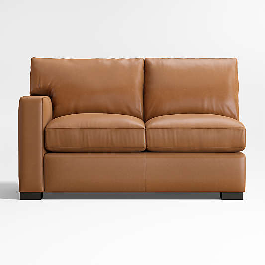 Axis Classic Leather Left-Arm Loveseat Sectional Piece
