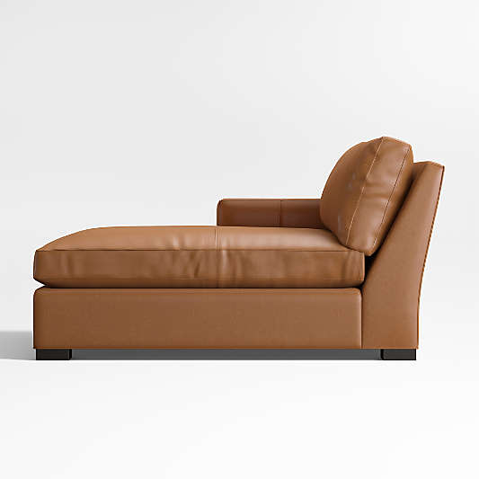 Axis Classic Leather Left-Arm Extra Wide Chaise Lounge Sectional Piece