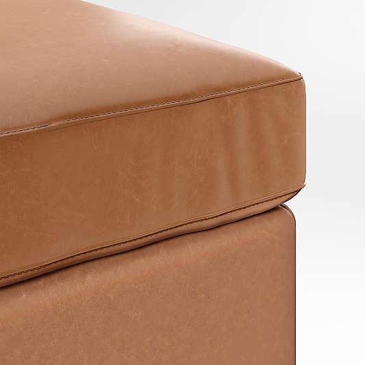 Axis Classic Leather Storage Ottoman with Tray