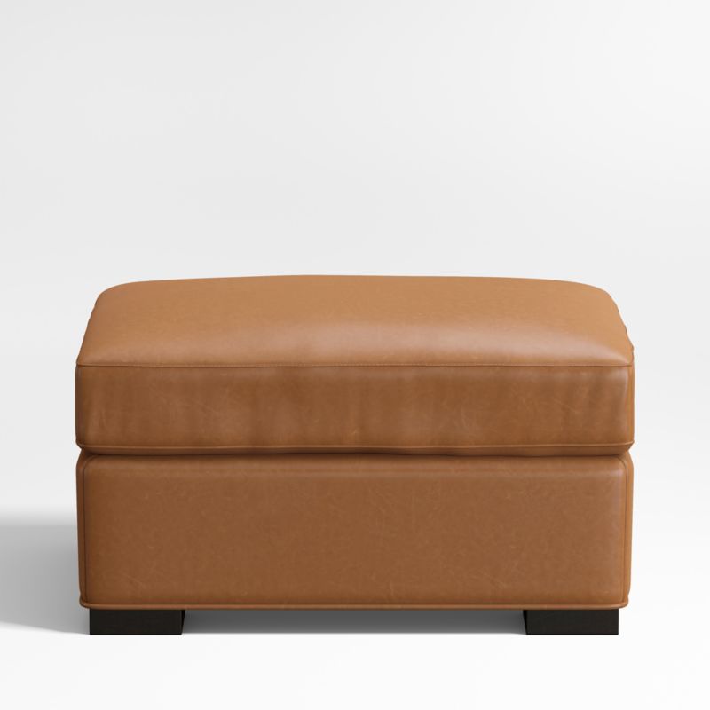 Axis Classic Leather Ottoman - image 0 of 3