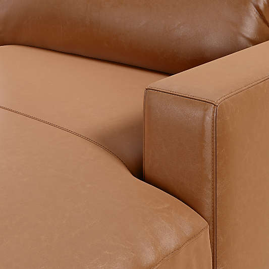 Axis Classic Leather Right-Arm Chaise Lounge Sectional Piece