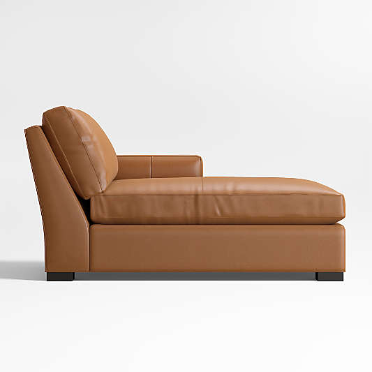 Axis Classic Leather Right-Arm Chaise Lounge Sectional Piece