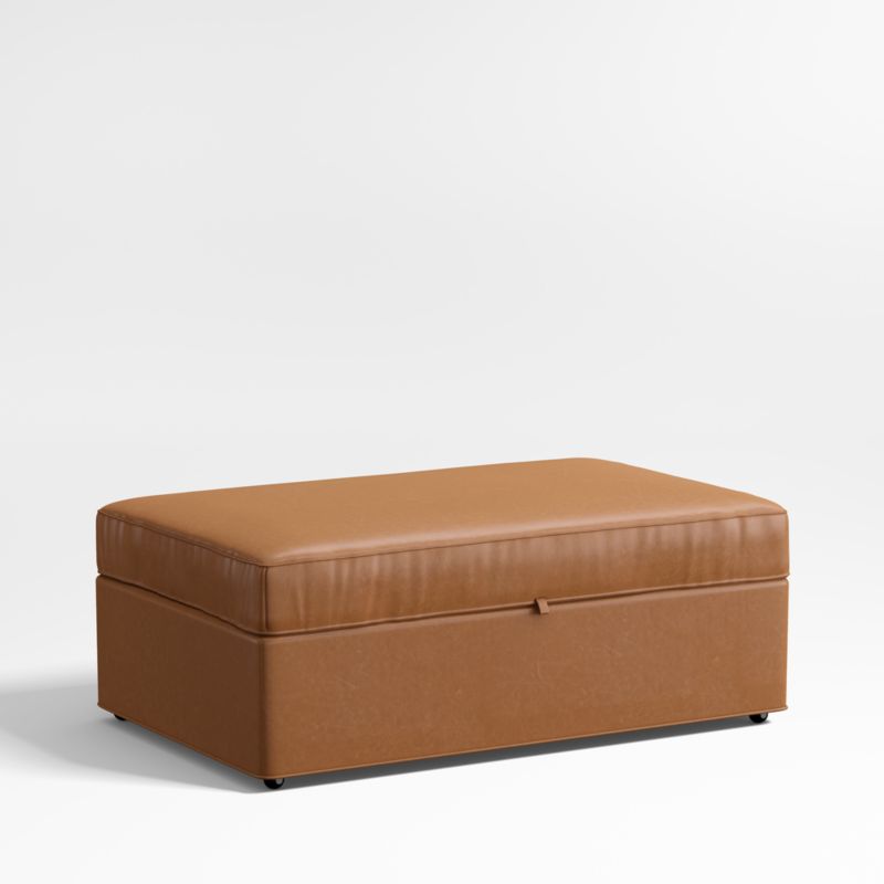 Axis Classic Leather Storage Ottoman with Tray - image 1 of 4