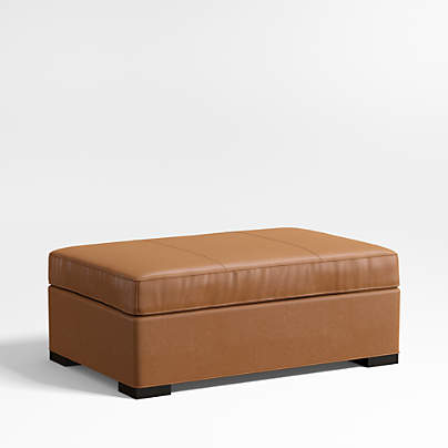 Axis Classic 44" Leather Storage Ottoman