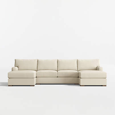 Axis Classic 3-Piece U-Shaped Sectional Sofa with Double Chaise Lounge