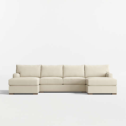 Axis Classic 3-Piece U-Shaped Sectional Sofa with Double Chaise Lounge