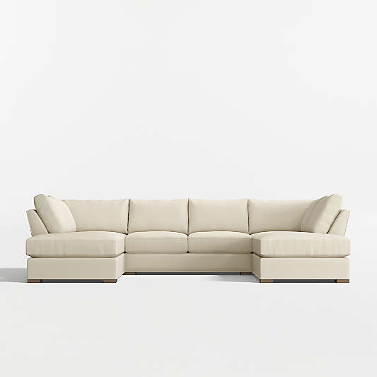 Axis Classic 3-Piece U-Shaped Sectional Sofa with Double Corner Bumper