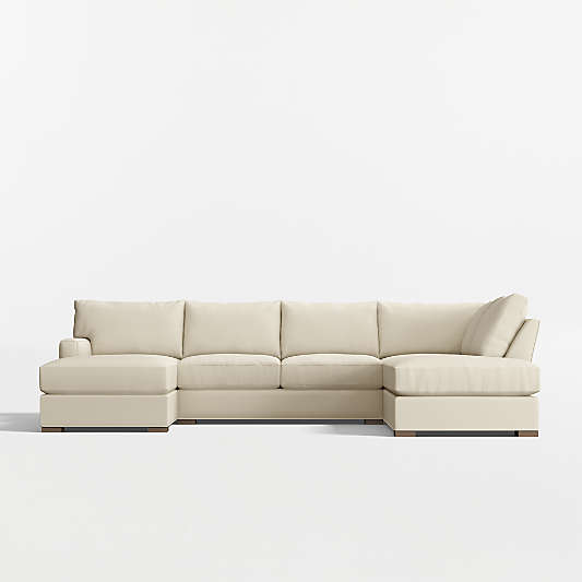 Axis Classic 3-Piece U-Shaped Sectional Sofa with Right-Arm Corner Bumper